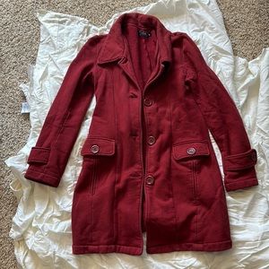 Red trench jacket